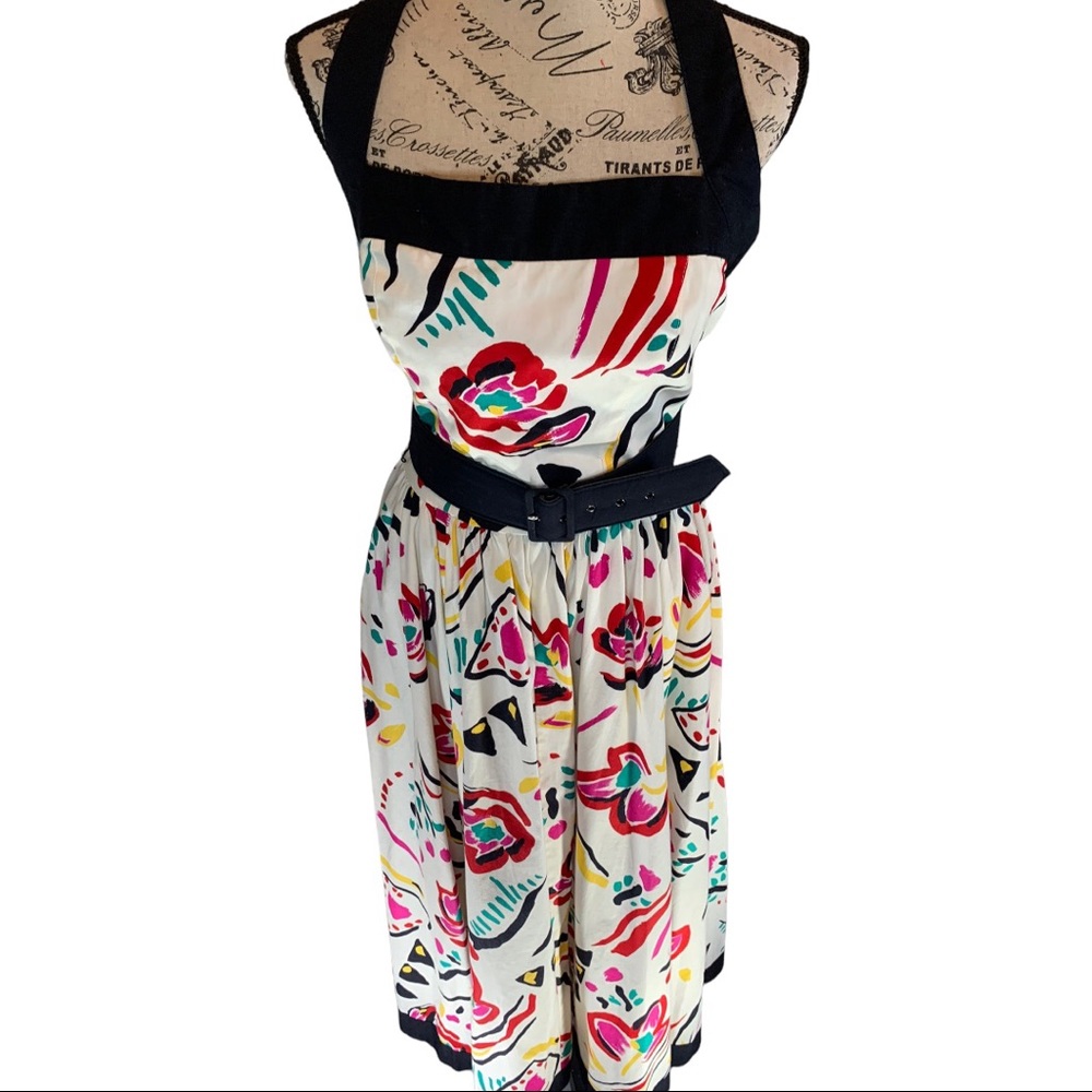 Vintage Choon 80’s Multicolored Halter Dress